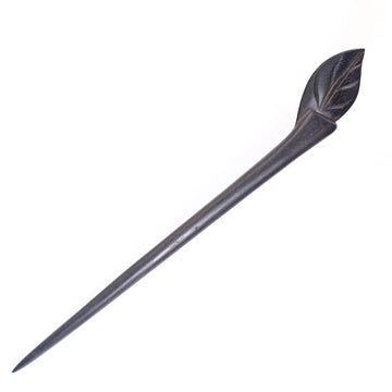 CrystalMood Handmade Carved Wood Hair Stick Leaf Rosewood